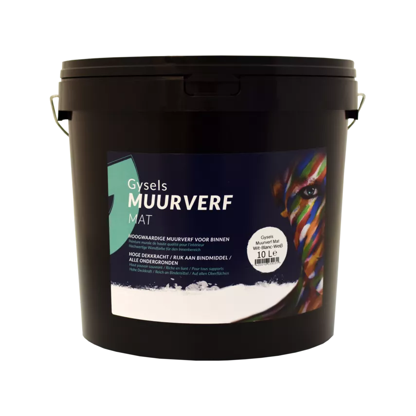 GUMA10 GYSELS MUURVERF MAT WIT 10L - -  - Binnenmuurverven